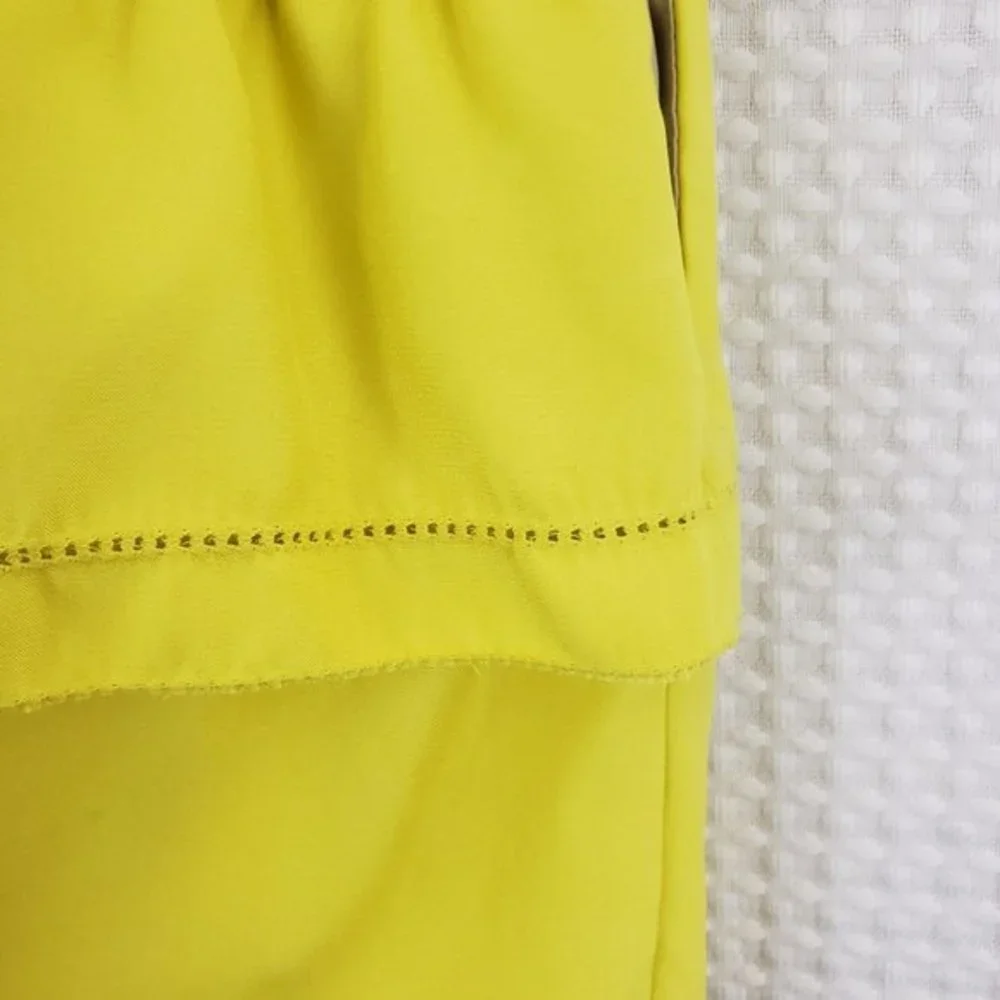 Banana Republic Skirt Tiered Ruffle Skirt Yellow Tan size 0 Preppy Boho